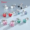 Smyoue 0.3-2CT Colorful Moissanite Studs Earrings for Women Sparkling Diamond Jewelry Certified 100% 925  Silver Earring