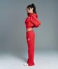 AMES-WORLDWIDE Classic Slim Boot Cut Sweat Pants Red