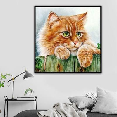 Volle Diamant-Stickerei Tier Orange Katze 5D Diamant Malerei Kreuzstich