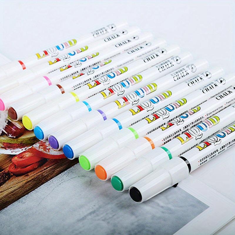 12 Farben/Box Buntes staubfreies Flüssigkreide-Set Das Büro-Briefpapier Löschbare Umweltfreundliche Markierstifte Schulbedarf Marker für Glasfenster