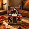Herbst Herbst Nachtlicht Vintage Leuchtende Kürbisse Hütte, Halloween Beleuchtete Herrenhaus Figur, Dekor Innen, Kleine Nische Gruselige Tischdekoration, Dorf