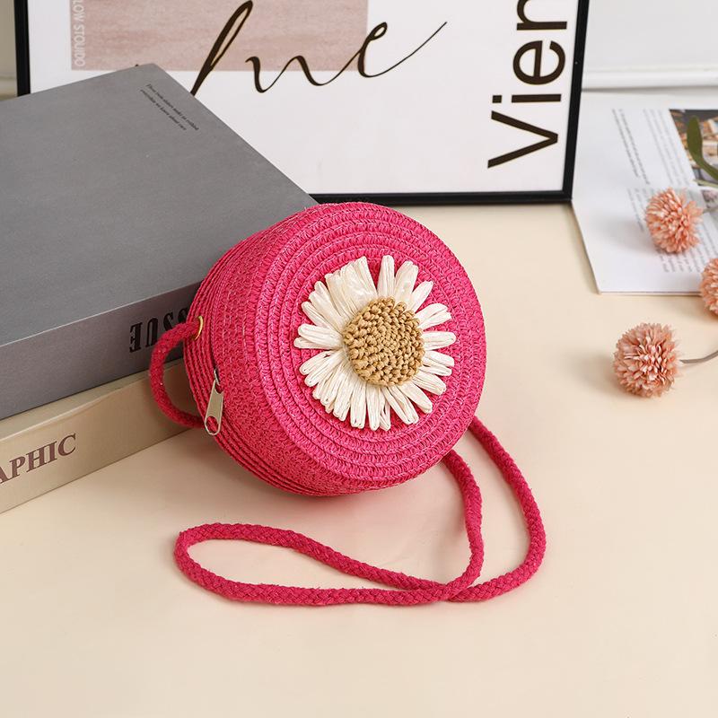 Rustic Raffia Straw Bag Woven Phone Bag Crossbody Female,Beach Straw Small Bag Holiday Style