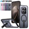 KEYSION Hollow Heat Dissipation Case for MagSafe for Xiaomi POCO M8 M8 Pro 5G Magnetic Cooling Hide Stand Shockproof Phone Cover