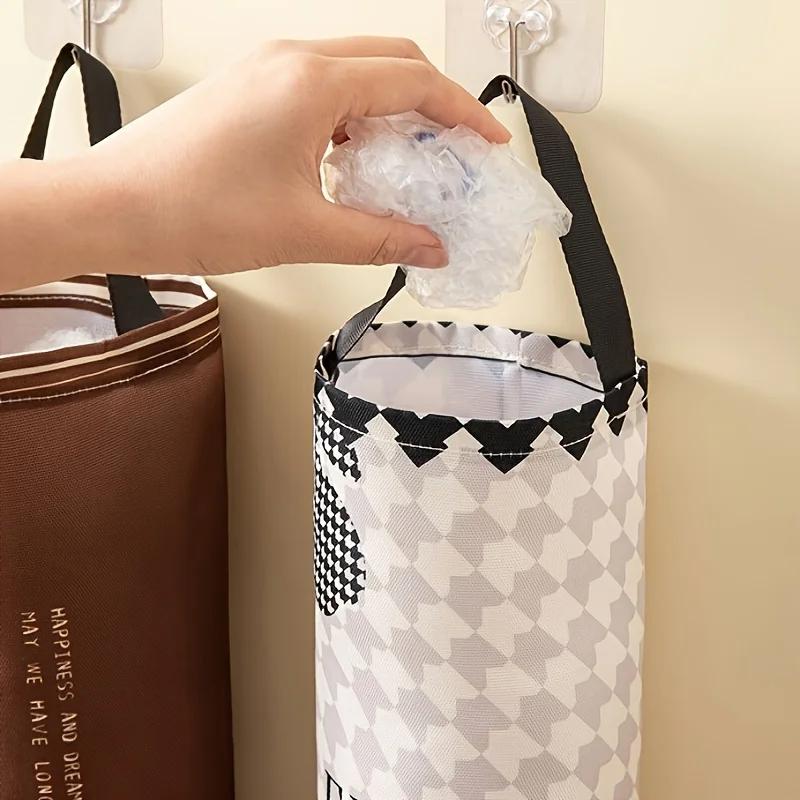 1pc garbage storage bag, wall mounted kitchen storage artifact, garbage plastic bag storage hanging bag, miscellaneous sorting