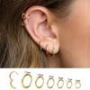 Huitan 6mm/7mm/8mm/9mm/10mm/12mm Hoop Earrings for Women Minimalist Smooth Small Circle Earrings Fashion Versatile  Hot