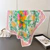 Fruit Print Silk Square Scarf for Women Neck Ties 70x70cm Kerchief Summer Beach Hijab Female Neckerchief