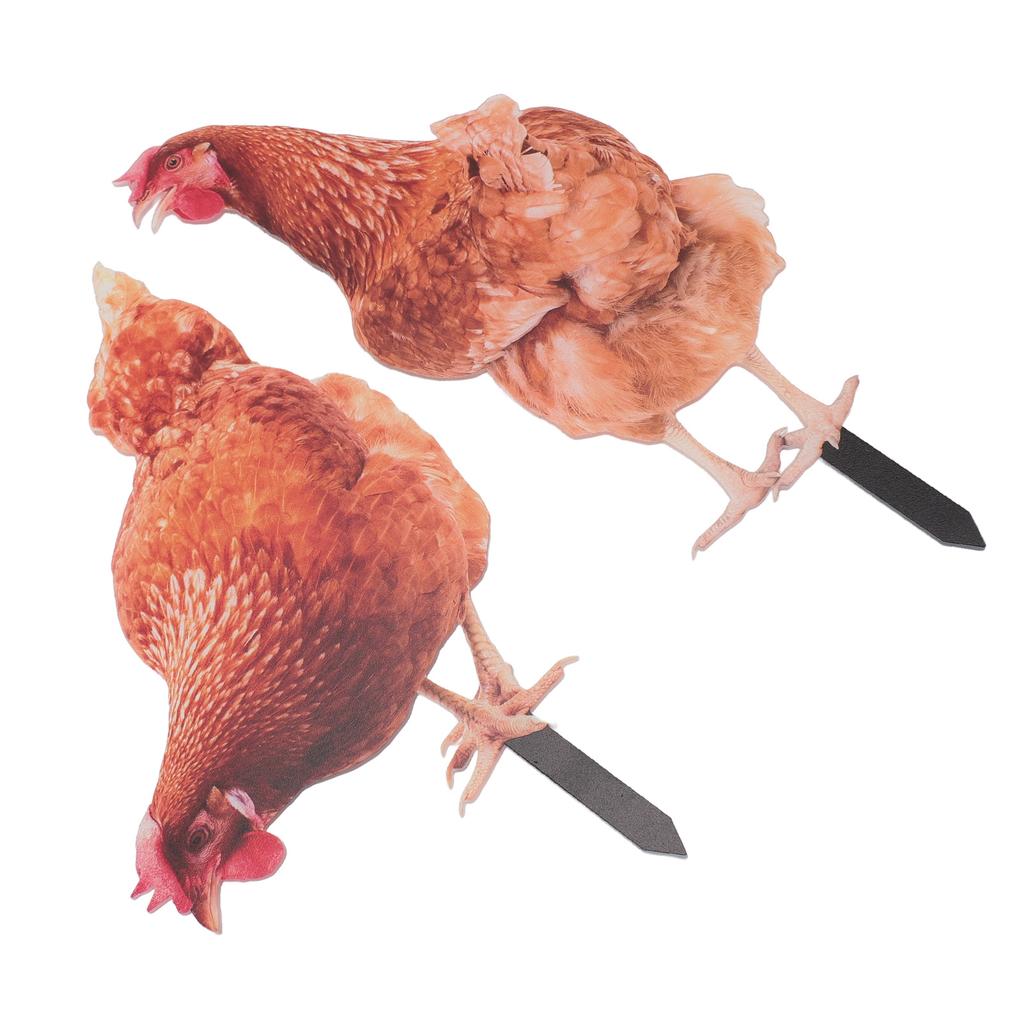 Garden Chicken Stake Colorful Weather Resistant Acrylic Decorative Animal Figure Stake for Outdoor