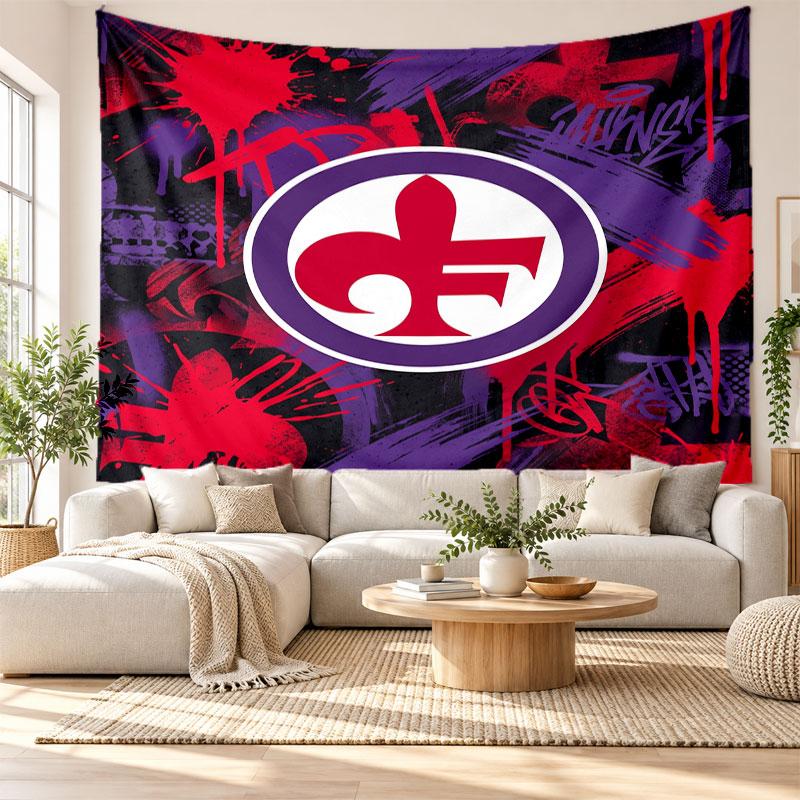 Fiorentina FC Wall Tapestry, Soft Fabric Wall Hanging, Decorative Backdrop For Bedroom Home Wall Art