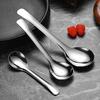 316 Stainless Steel Round Spoon with Deep Head Soup Ice Cream Spoon for Home Dishwasher Safe Rust-Proof Non-Slip Polished Camping Kitchenware