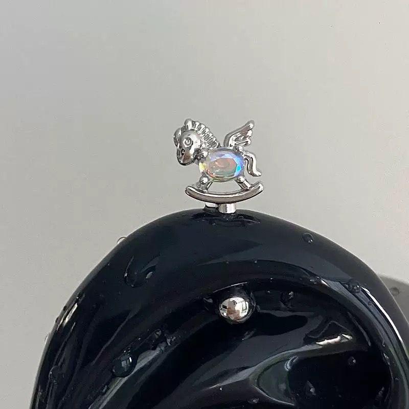 Sweet Rainbow Pony Stainless Steel Ear Bone Nail Cute Earrings For Women Body Puncture Accessories