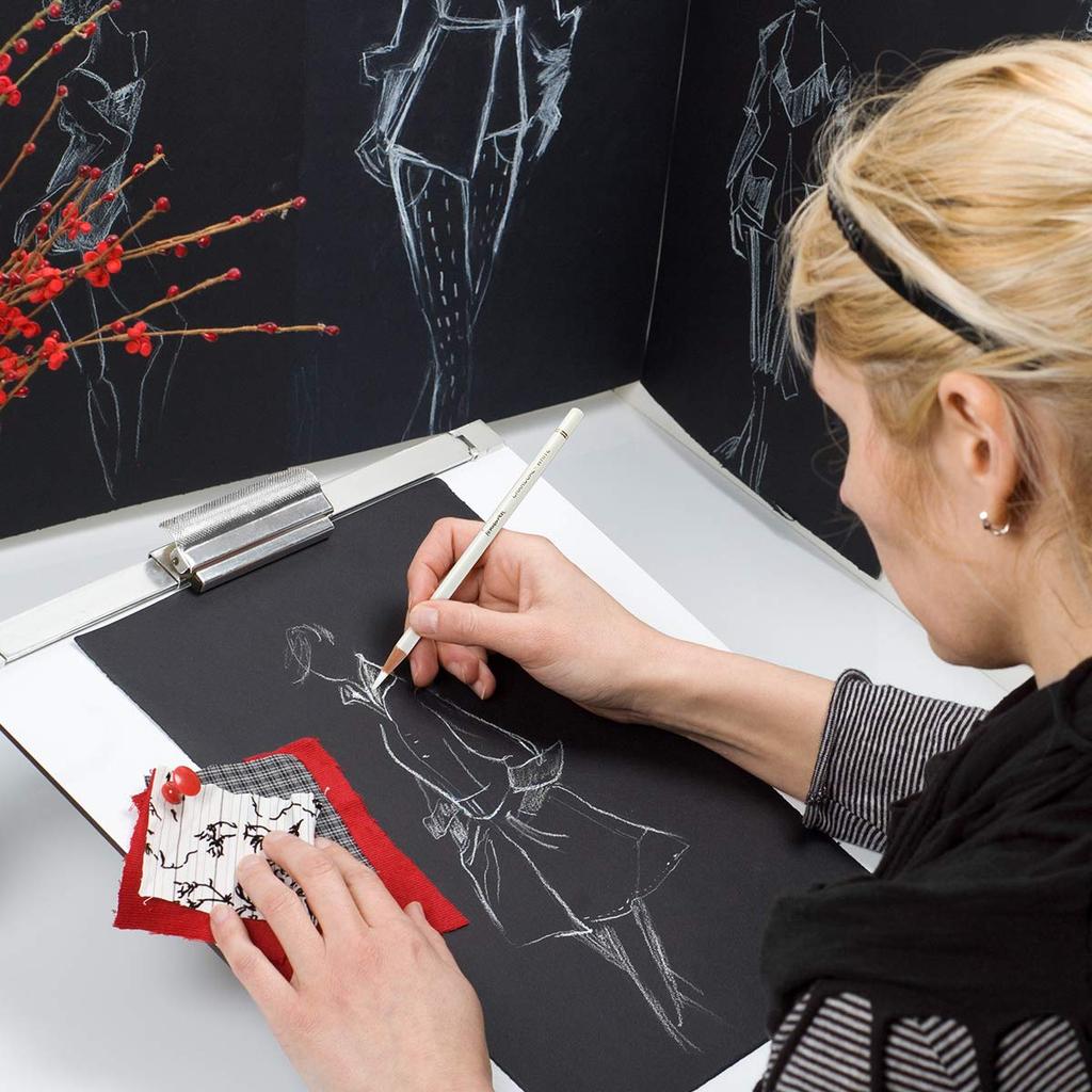 Brusarth Professional White Charcoal Pencil Set Set of 3 Sketch Highlight White Pencils for and Highlighting - Drawing, Sketching, Shading, Blending,