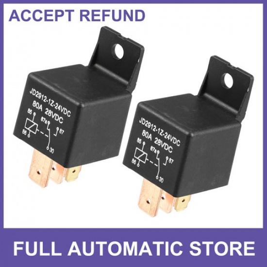 

TWO Car Relay OnOff Normally Open 5 Pin 24V 80Amp SPST JD2912-1Z Universal