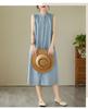 2026 New Summer Casual Sleeveless Cotton Linen Dress - Slimming, Loose Fit, Solid Color