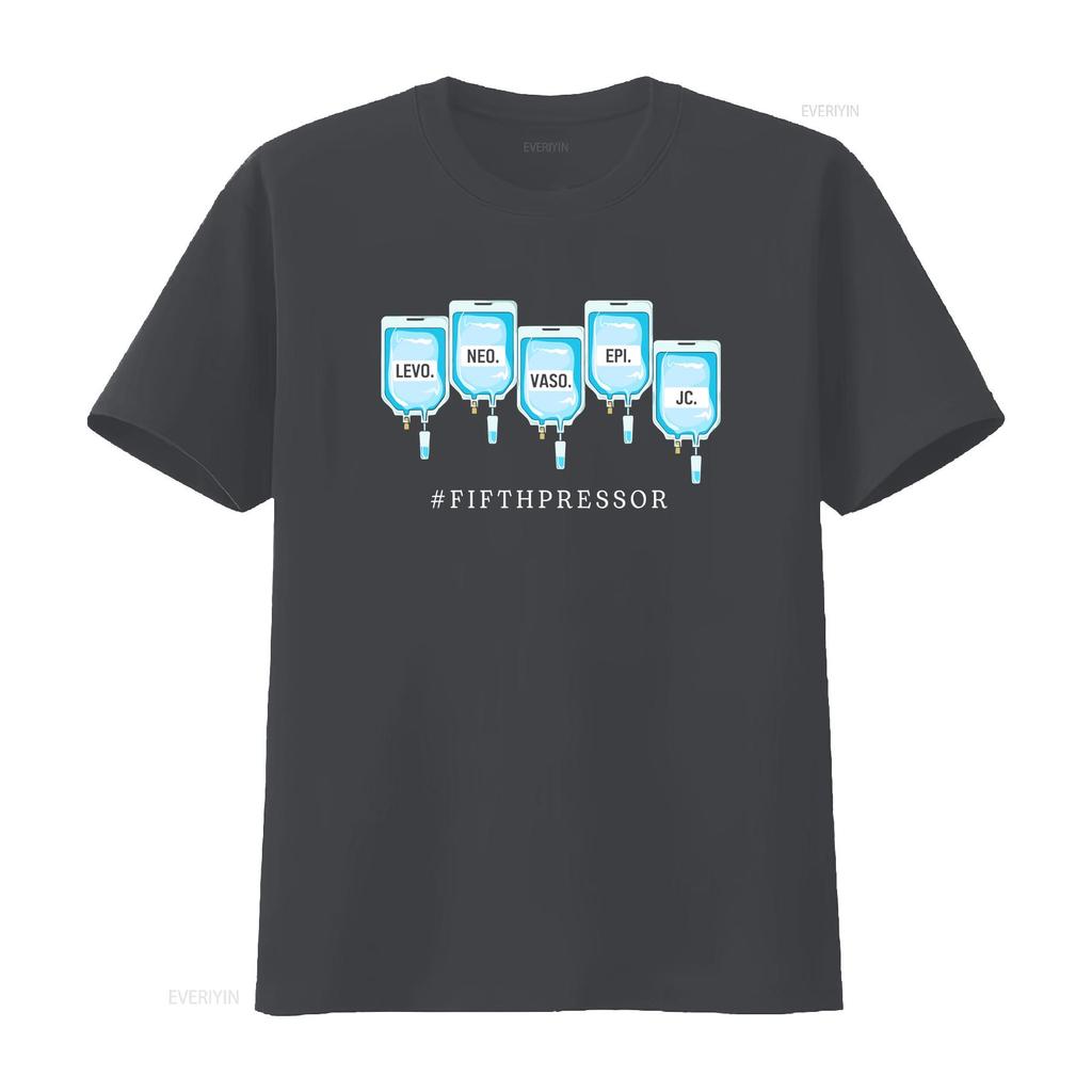 Quinta T-shirt Vasopressore Terapia Intensiva CRNA Medico Terapia Intensiva Per Infermiere vintage Lavata Casual Unisex grafica Traspirante Elastica