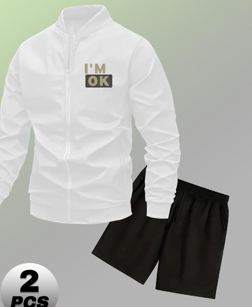 Baseball Tracksuit with Cargo Shorts for Men, Practical & Stylish