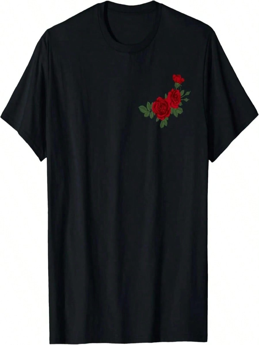 Cool Red Roses Elegant Floral Design For And Youth T-Shirt S разноцветный