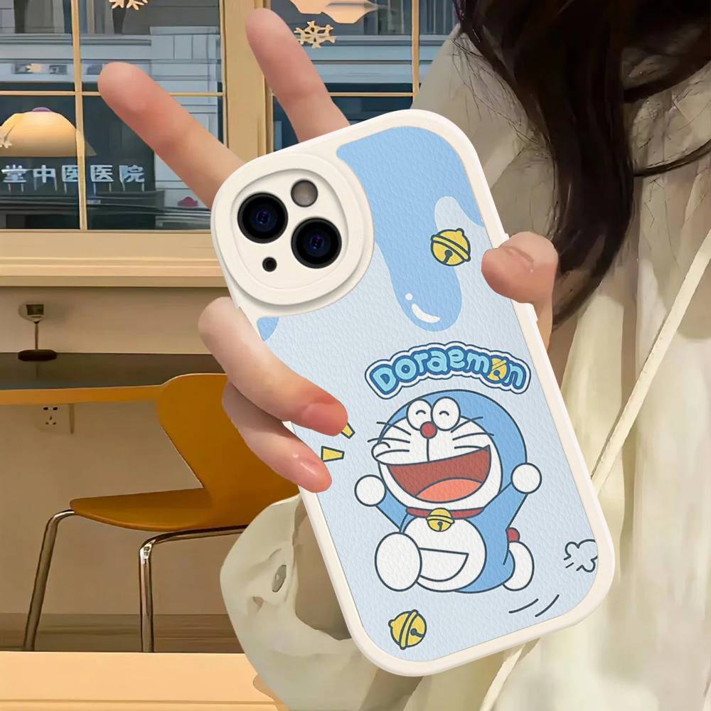 Cute Cartoon-u-Doraemons-t Phone Case For IPhone 16 15 14 13 12 11 Pro Max Plus Leather Shockproof Cover