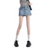 Denim Skirt For Women Summer High Waist Slim Fit With Zipper For Casual Wear