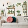 2 Pcs Painted Greenery Potted Plants Shelves Bedroom Living Room Home Wall Background Beautification Decoration Wall Stickers