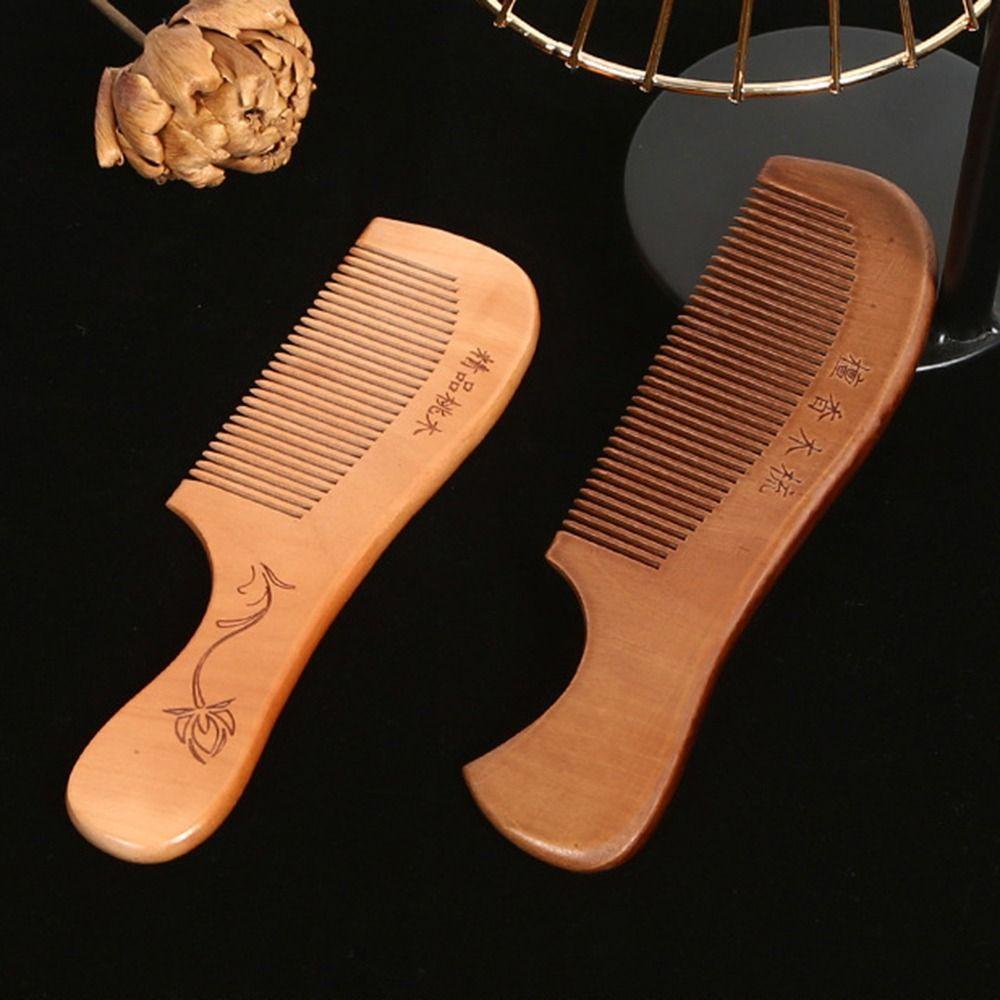 Coarse Tooth Head Acupuncture Point Massage Comb Wood Meridian Gua Sha Pocket Comb  Men