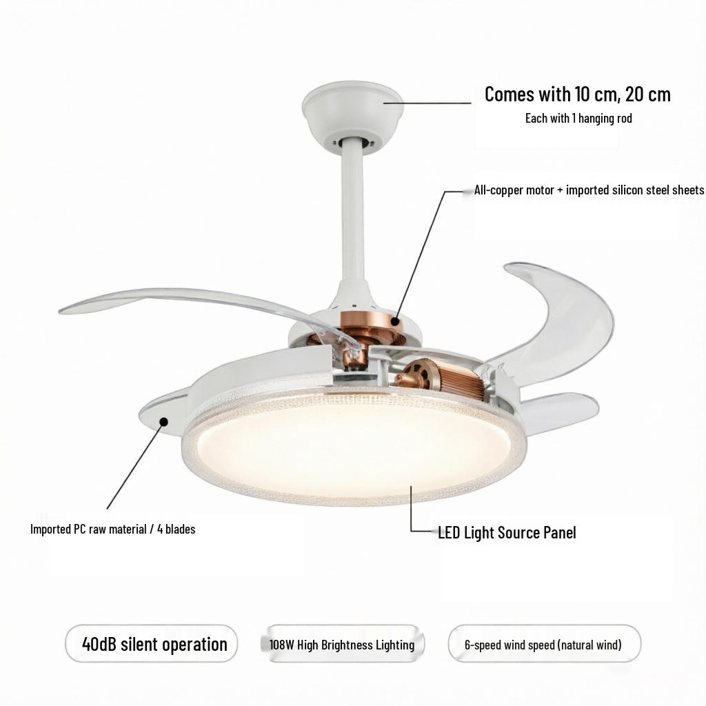 Invisible Fan Light: Modern, Energy-Saving Ceiling Fan for Bedroom or Living Room