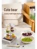 Exquisite Bear Fruit Plate: Multi-Layer Dessert & Candy Display for Luxurious Living Rooms.