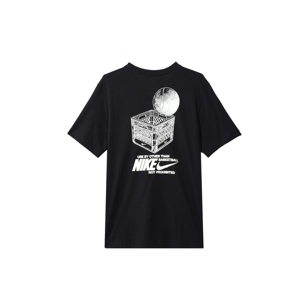 Nike Geometric Pattern Print Vintage Round Neck T-Shirt With Standard Shoulders Men Tops Black DR7638-010