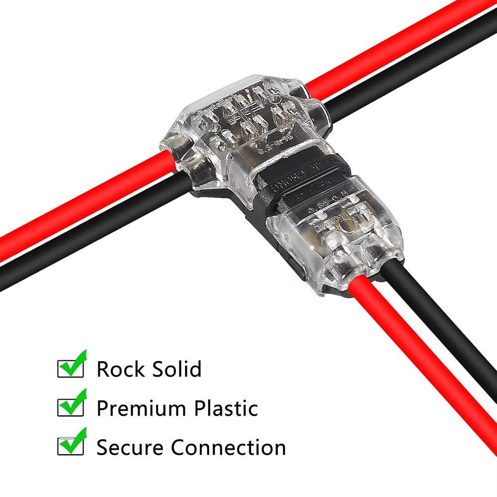 1/5Pcs Low Voltage Pluggable Wire Connector T Type Terminal Clamp  For for AWG 24-18 Wires Wiring