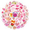 50 Cute Cartoon Stickers Valentine'S Day Waterproof Decorative Stickers Cartoon Animals Strawberry Chocolate Love Stickers