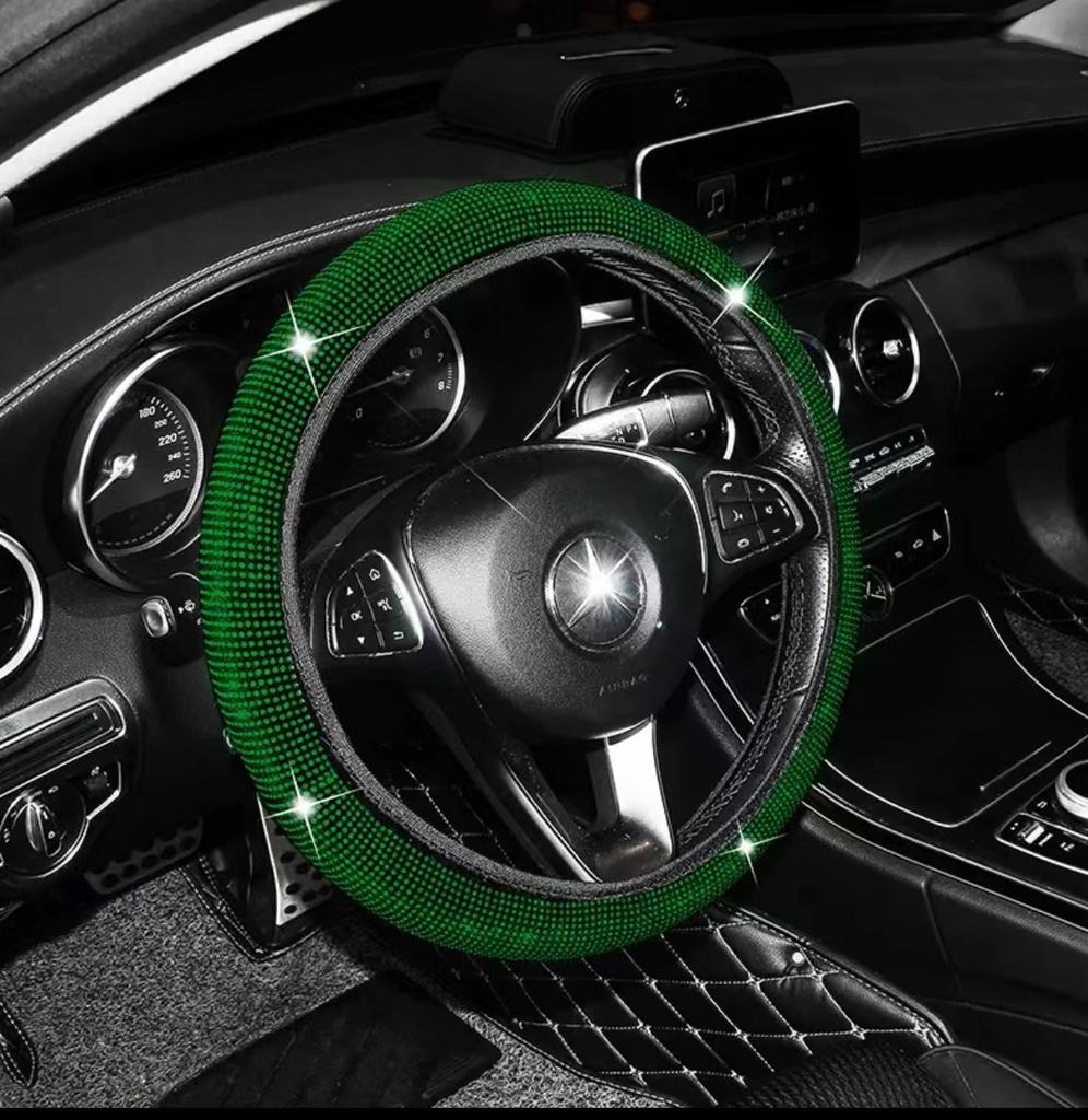 Bling Bling Diamond Rhinestones Car Steering Wheel Cover 37/38cm Auto Interior Accessories Women Case Car Styling Four Seasons