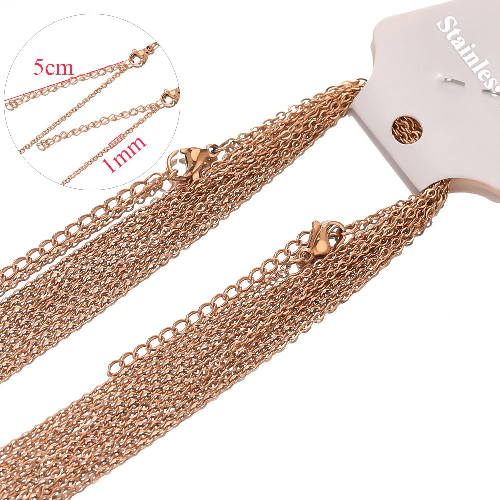 10pcs 45+5cm  Stainless Steel Link Chains In Bulk Necklaces Fashion Jewelry Adjustable Chains Wholesale Chokers DIY Crafts
