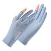 Summer Sun Protection Gloves for Women's Ice Silk Anti Ultraviolet Outdoor Thin Cycling Driving Anti Slip Short Touch Screen Gloves