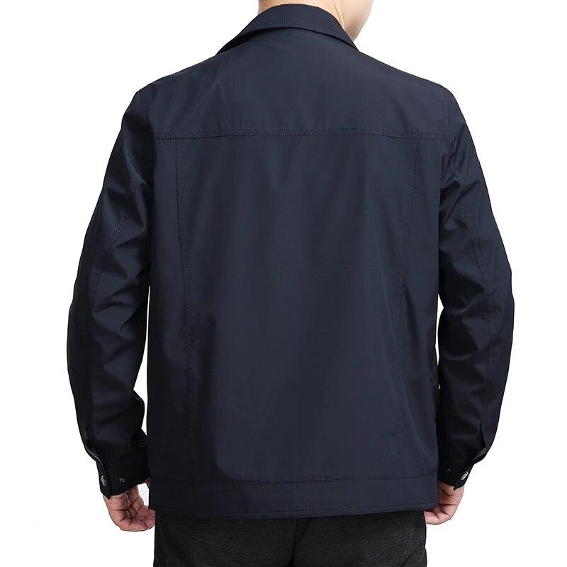 Men's Spring and Autumn Standing Collar Jacket Casual Large Size Business Jacket