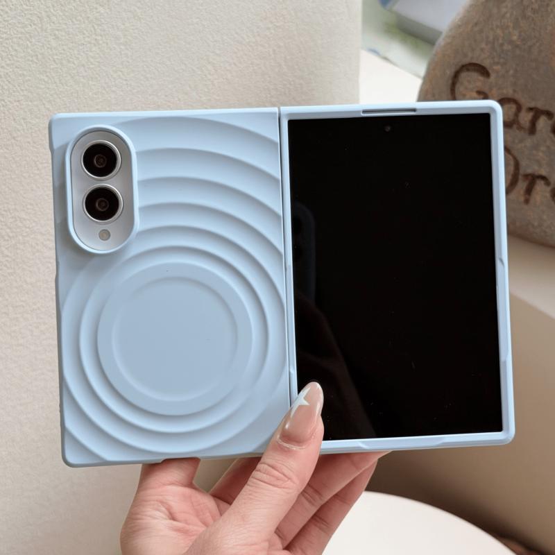 Luxury Lovely Wave Ins Korea Magnetic Phone Protection Case for Samsung Galaxy Z Fold 8 Anti Scratch Candy Color Shockproof Hard Matte Protector Cover