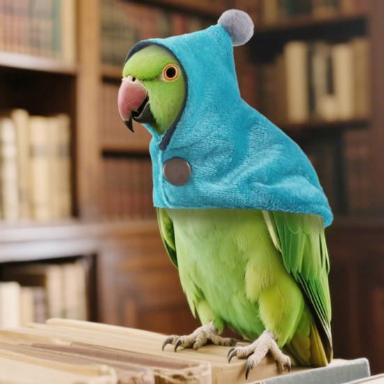 

Накидка-папуга зі зручною застібкою-пряжкою, теплий вітрозахисний дизайн, у стилі накидки, птахи, папуга, зимова куртка, одяг для корели L