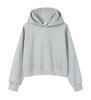 Silver Fox Velvet Women's 450g Heavyweight Hooded Sweatshirt - Short, Trendy Drop Shoulder Pullover for Autumn/Winter 