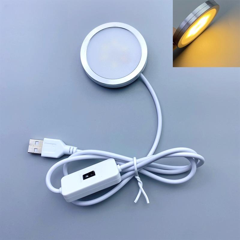 USB DC5V 2W Dimmbarer Mini-LED-Strahler Aufputz Runde Deckenleuchte DIY Beleuchtung für Vitrinen für Zuhause Ausstellung Vitrine