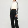 WE11DONE Black Logo Short High Neck Sweater Women Sweater White WD-KO8-20-040-W-BG