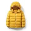 Children's Lightweight Hooded Down Jacket - Solid Color, Winter Style, 90% Down, Medium & Large Sizes