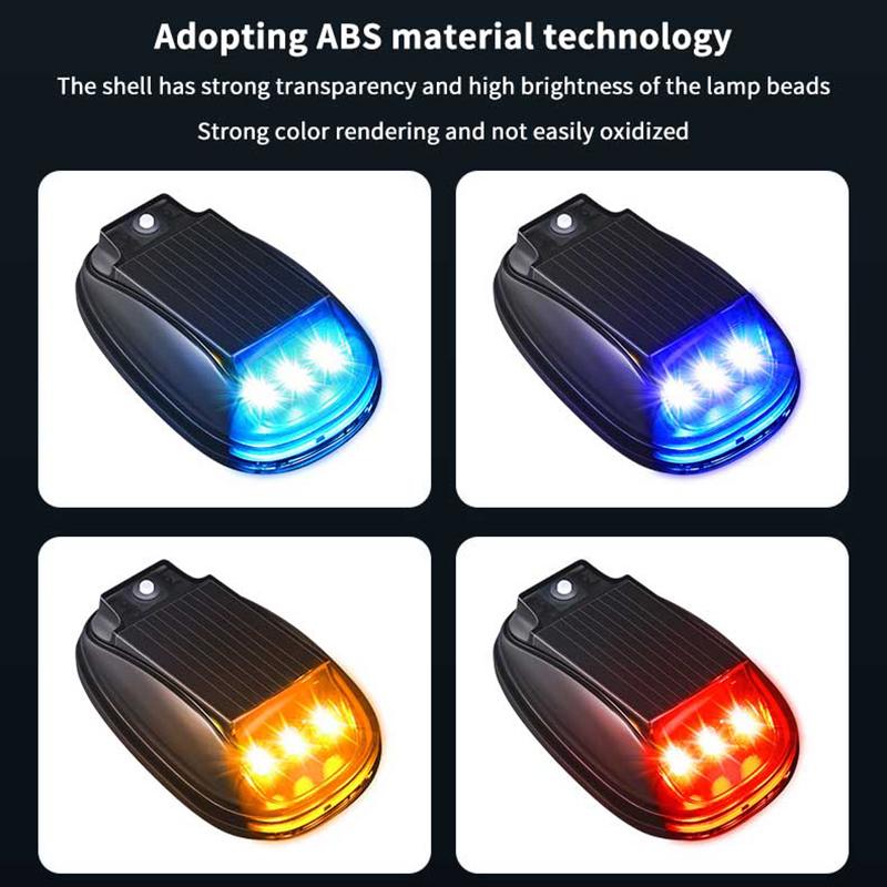 Luce Stroboscopica RGB per Tetto Auto Solare, Luci Solari per Cabina per Camion, Luci Segnalazione LED per Tetto Senza Fili Senza Foratura
