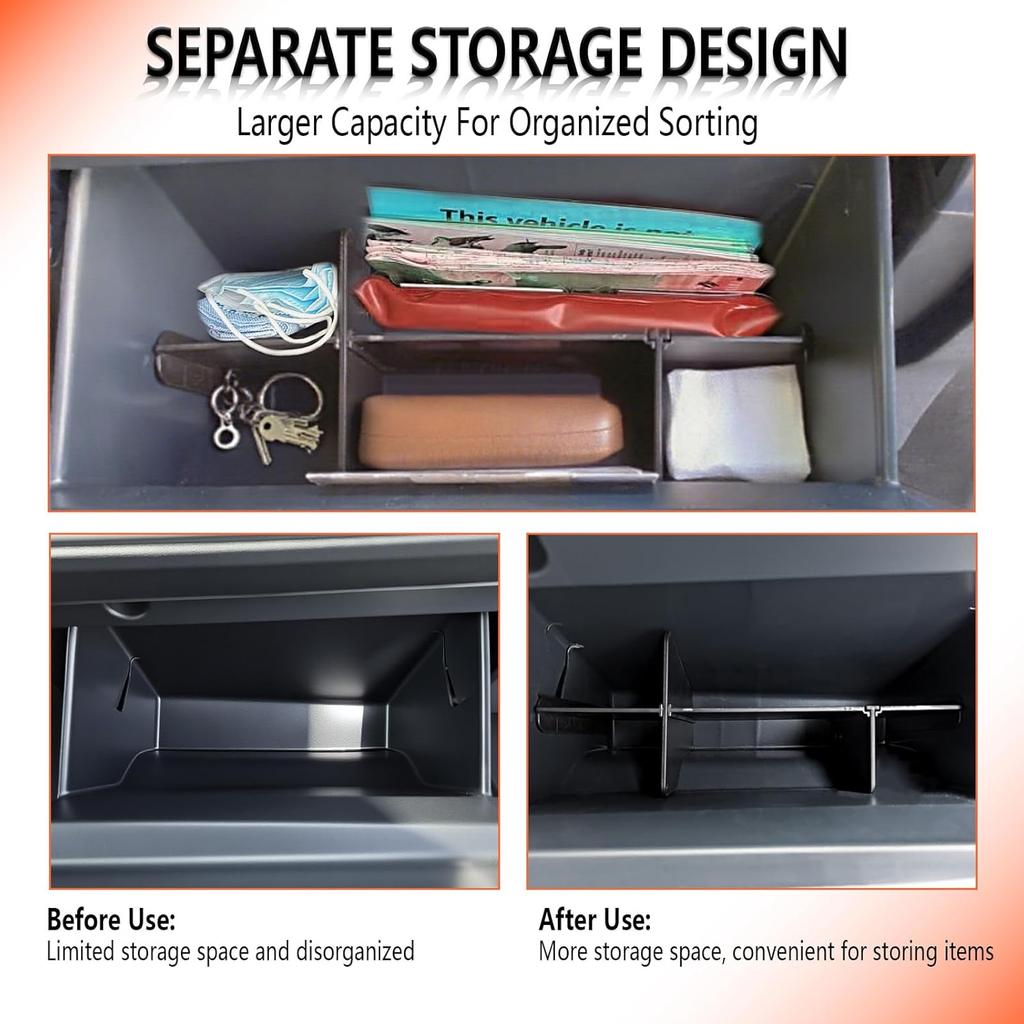 Upgrade Glove Box Dividers Organizer For Ford Bronco Sport 2025 -2024 Accessories,Car Glove Box Organizer Divide Space ABS Storage Classification