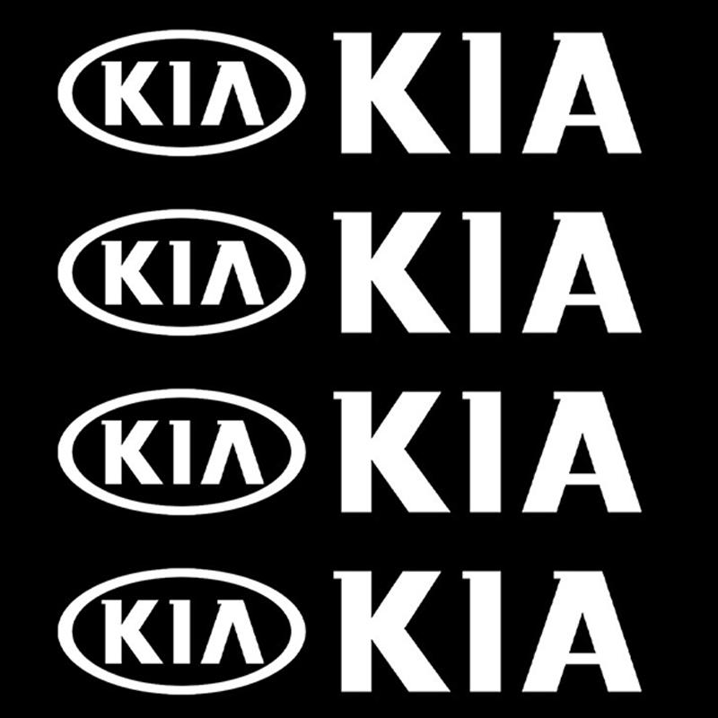 4 Pack PVC Car Logo Side Body Fuel Tank Cover Trunk Logo Sticker Accessories for Kia Rio Soul Seltos Forte K5 K3 Niro Sorento St