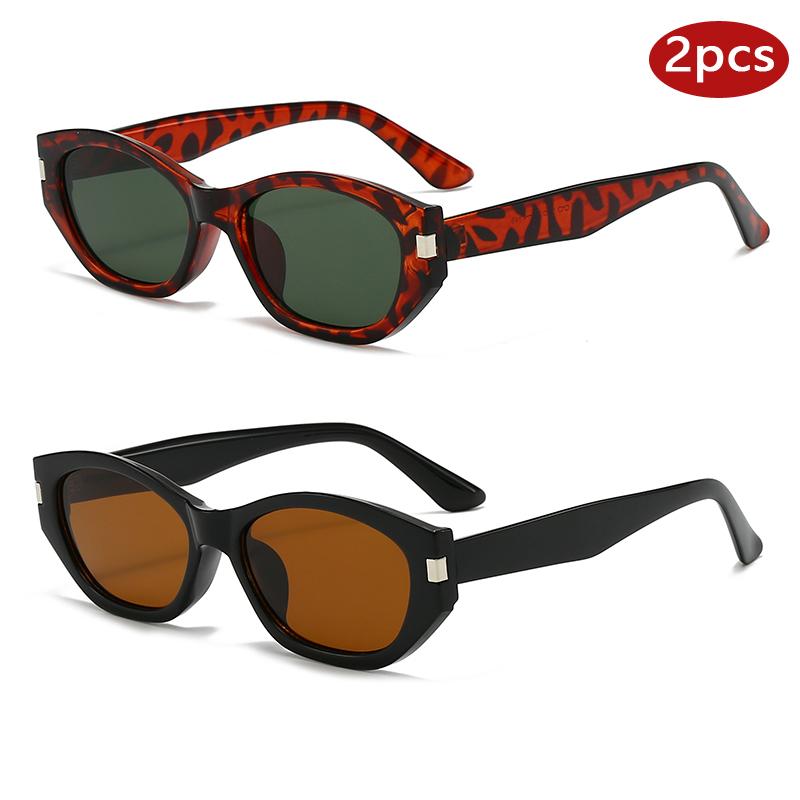 1/2pcs Cat Eye Sunglasses Women Small Frame UV400 Sun Protection Outdoor Trending Celebrities Eyewears