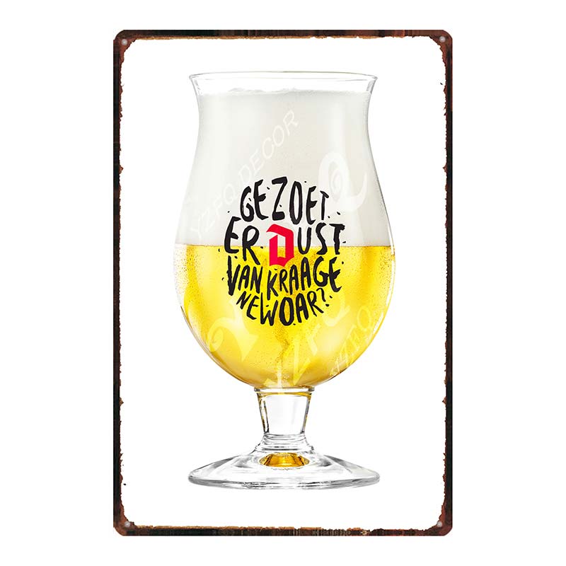 YZFQ Belgické Pivo Duvel Plechové Kovové Značky Deska Vintage Hudební Bar Restaurace Domov Pánská Jeskyně Dekor Nástěnné Samolepky DU-7713B