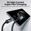 Toocki 100W USB A Cbale Fast Charging OLED Digital Display 6A USB To Type C Data Cord For iPhone 16 17 Huawei 70 Honor 80 Pro