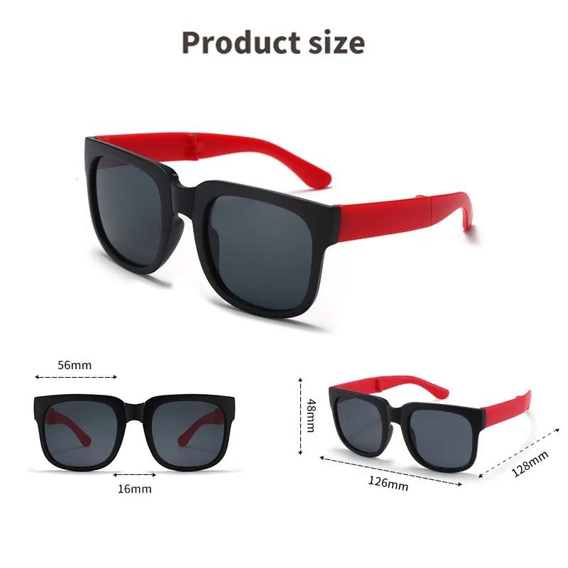 Kids Sunglasses Folding Sunglasses Boys Girls Brand Design Square Glasses Children Eyewear Baby Shades Outdoor Protection UV400