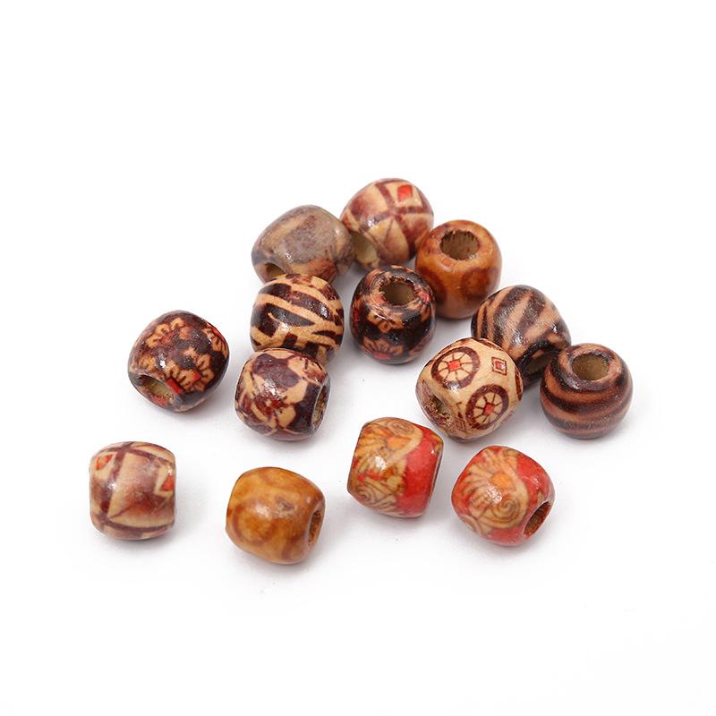 12mm Large Hole Wooden Beads for DIY Jewelry, Dreadlocks, and Handcrafted Accessories