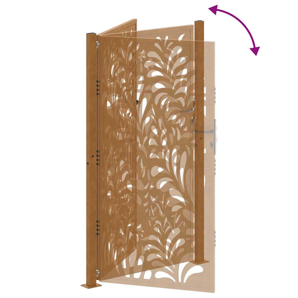 Garden Gate 100 X 200 Cm Weathering Steel Wavy Design