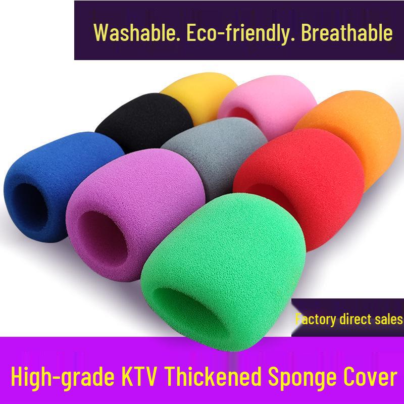 Microphone Non-Slip Protective Sponge Cover, Anti-Fall Windproof KTV Spray Shield