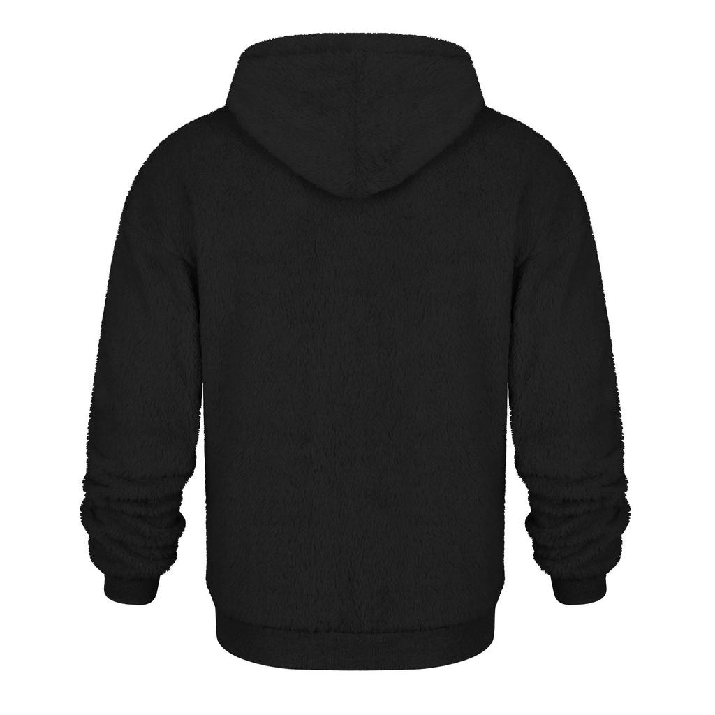 Men's Casual  Plush Double-sided Fleece Color Hooded Sweatshirt